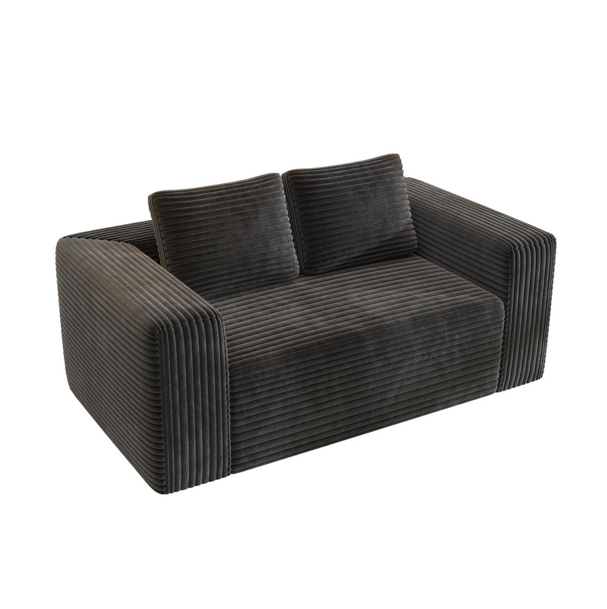 SOFA 2-Sitzer ohne Montage Cord Schwarz - Schwarz, Kunststoff (160/58/88cm) - Meubliv