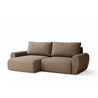 ECKSOFA MIT SCHLAFFUNKTION Numba Braun Webstoff - Schwarz/Braun, Holz/Holzwerkstoff (253/153cm) - Maison de Reve