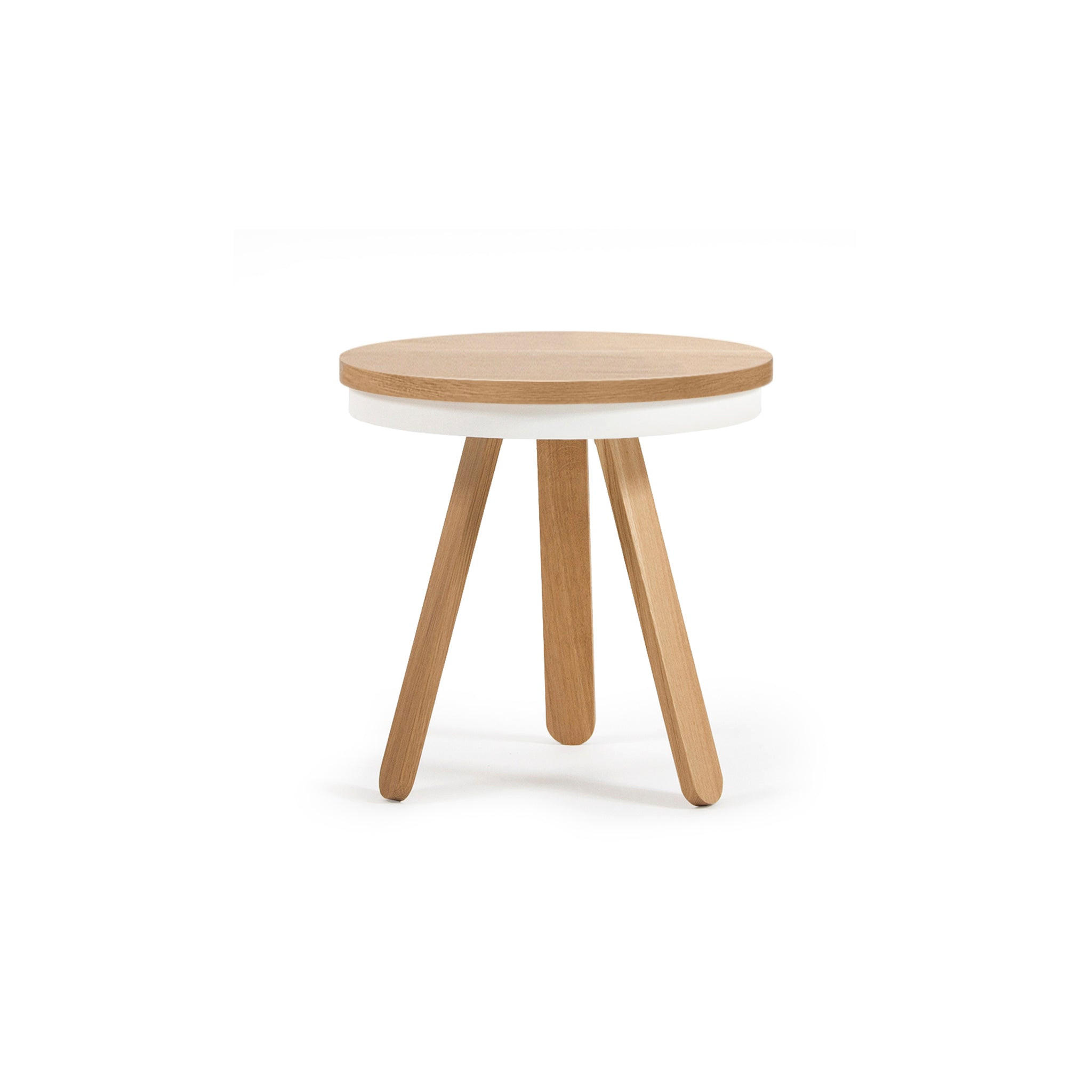 BEISTELLTISCH Batea S mit Tablett - Eichefarben/Weiß, Holz (42/42/42cm) - Woodendot