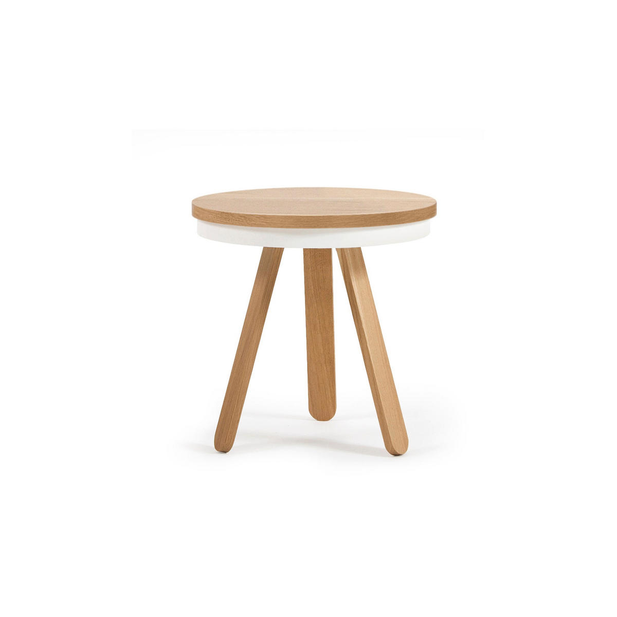 BEISTELLTISCH Batea S mit Tablett - Eichefarben/Weiß, Holz (42/42/42cm) - Woodendot