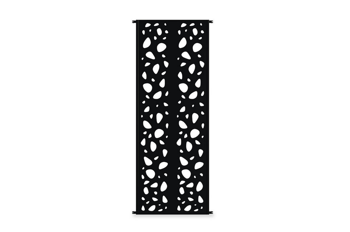 SICHTSCHUTZ PANEEL Sunny schwarz H.160cm mit Mustern an den Seiten - Schwarz, Metall (60/160cm) - Casanoov