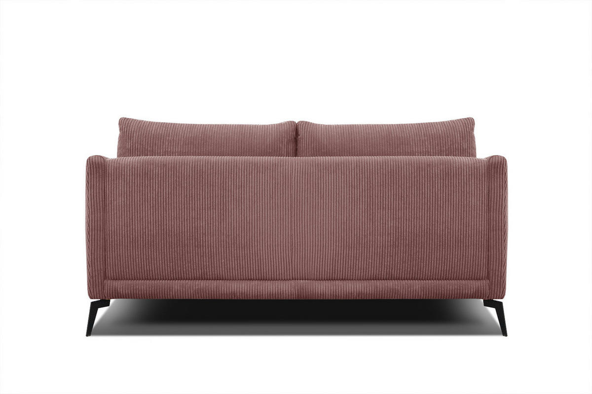 SOFA VILT 2,5-Sitzer, altrosa - Schwarz/Altrosa, Holzwerkstoff/Kunststoff (202/89/94cm) - Courtois Laville