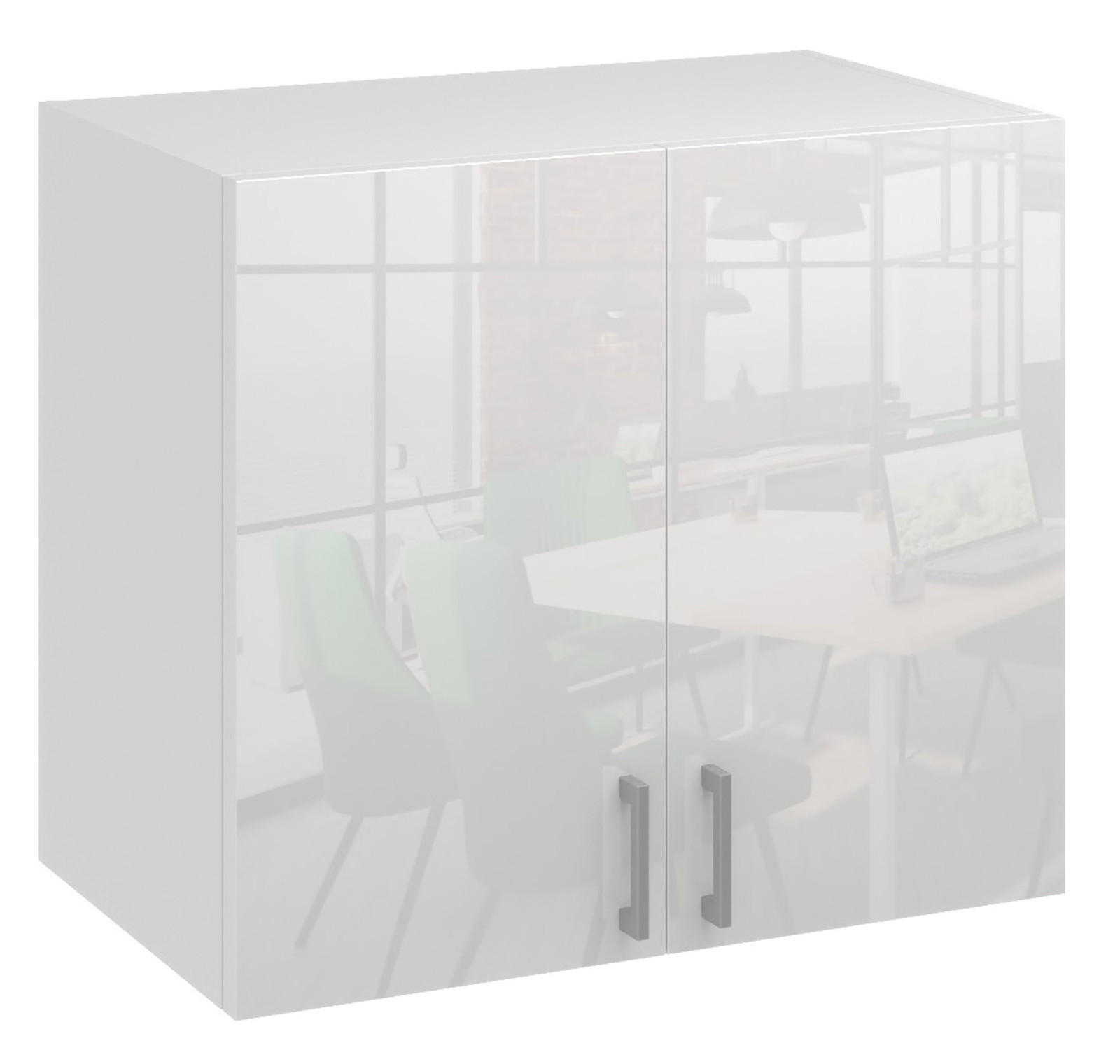 KÜCHENHÄNGESCHRANK G80 2D weiss glanz - Weiß Hochglanz, Holzwerkstoff (80/60/31cm) - roe furniture
