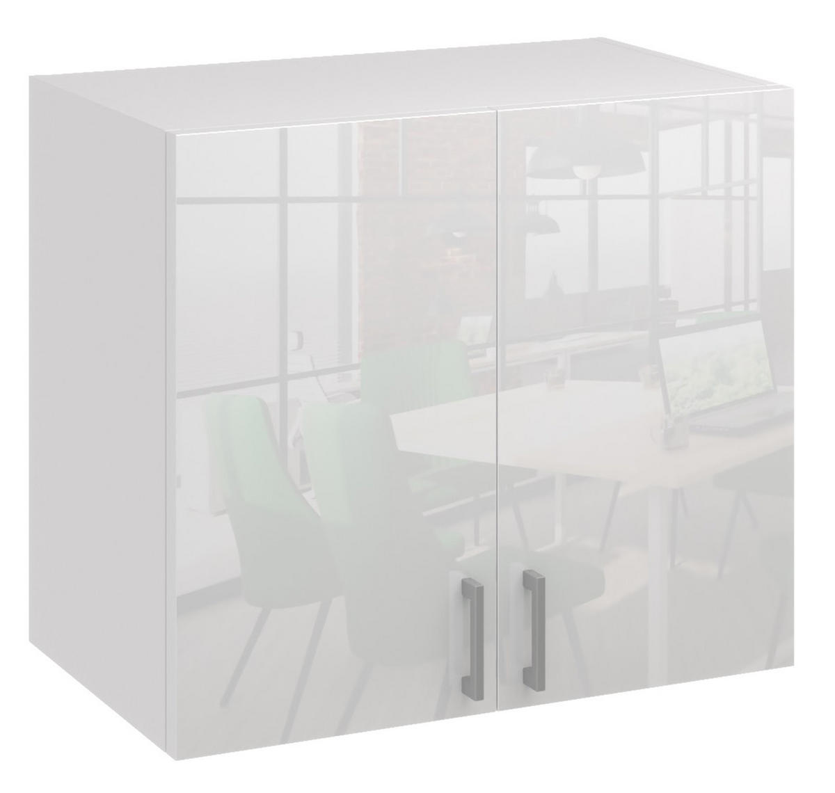 KÜCHENHÄNGESCHRANK G80 2D weiss glanz - Weiß Hochglanz, Holzwerkstoff (80/60/31cm) - roe furniture