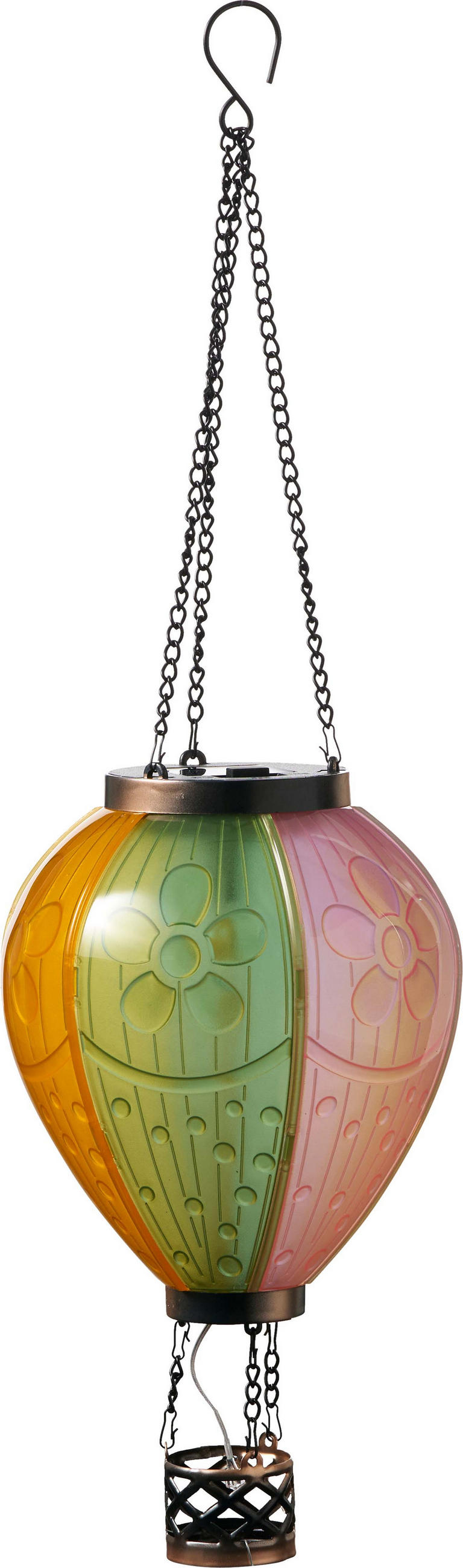 LED-SOLAR-LATERNE - Heißluftballon-Design aus robustem Kunststoff für stimmungsvolle Gartenbeleuchtung - Grün, Kunststoff (19/19/58cm) - Northpoint