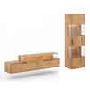 WOHNWAND Tirano 2er-Set Eiche Natur - Eichefarben/Schwarz, Holz/Metall (243/142/39cm) - Feldmann-Wohnen