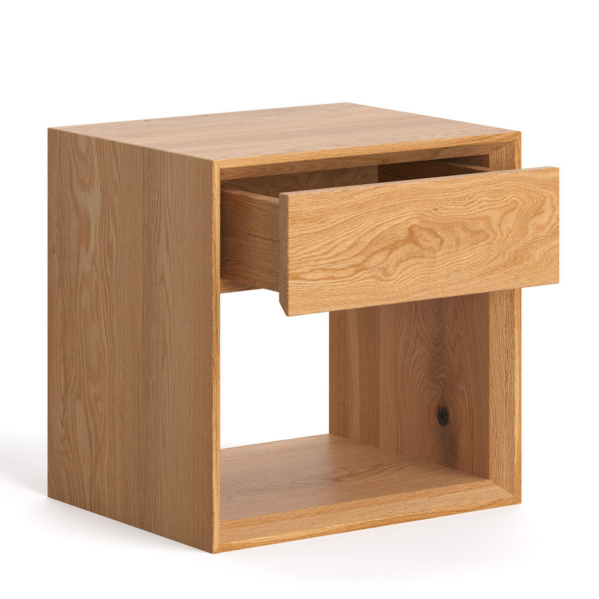 NACHTTISCH Modena aus massivem Eichenholz - Eichefarben/Naturfarben, Holz (50/50/40cm) - Danzz