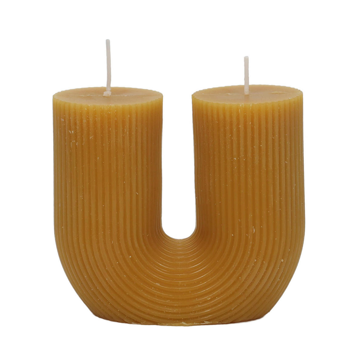 DEKOKERZE U-Form Demi 11/5,1/12 cm - Gelb, Paraffin (5.1/12/11cm) - Atmosphera Createur d´interieur