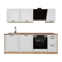 KUCHYNKA R-Line, Biely vidiecky dom/Dub Goldkraft, 220 cm Goldkraft tammi työtaso - biela/dub medový, kompozitné drevo (220/81.6/60cm) - Vicco