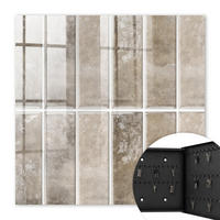 SCHLÜSSELBOX Schwarz 30x30 cm- Türöffnung nach rechts - Elegante Fliesen - Grau, Metall (30/30/5cm) - TULUP