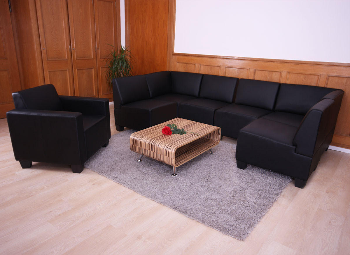 COUCH-GARNITUR Schwarz - Schwarz, Textil (258/76/186cm) - MCW