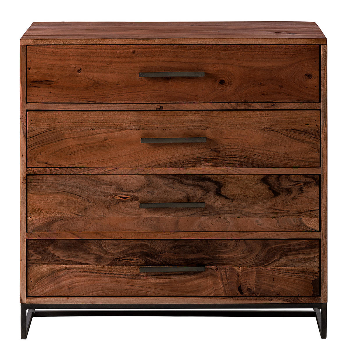 KOMMODE - Akazie massiv - Akaziefarben, Holz (85/85/40cm) - home24