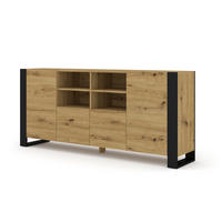 KOMMODE Artisan, Schwarz 188/84/40 - Schwarz, Holzwerkstoff (188/84/40cm) - RAUMHIRSCH FURNITURE