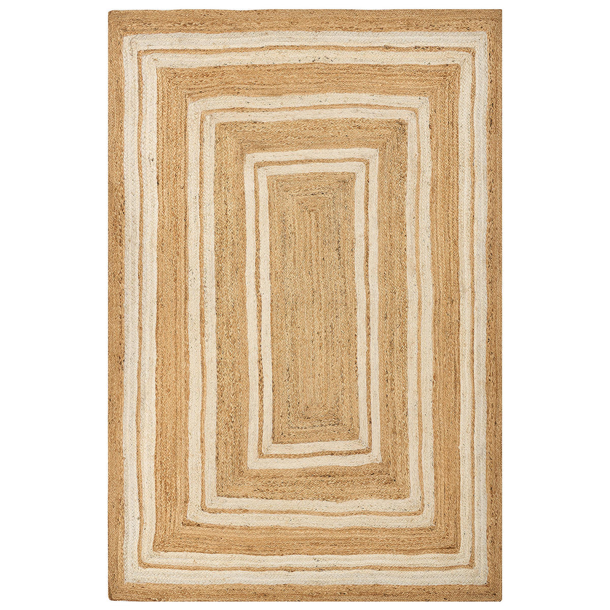 TEPPICH geflochten Beige 200/300 cm Elmali - Beige, Naturmaterialen (200/300cm) - Beliani