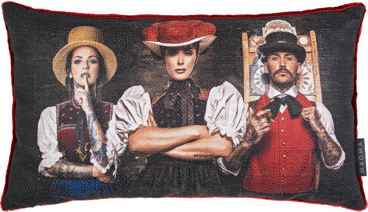 KISSENHÜLLE Artwood Schwarzwald Trio - Weinrot, Textil (30/50cm) - Magma Heimtexx