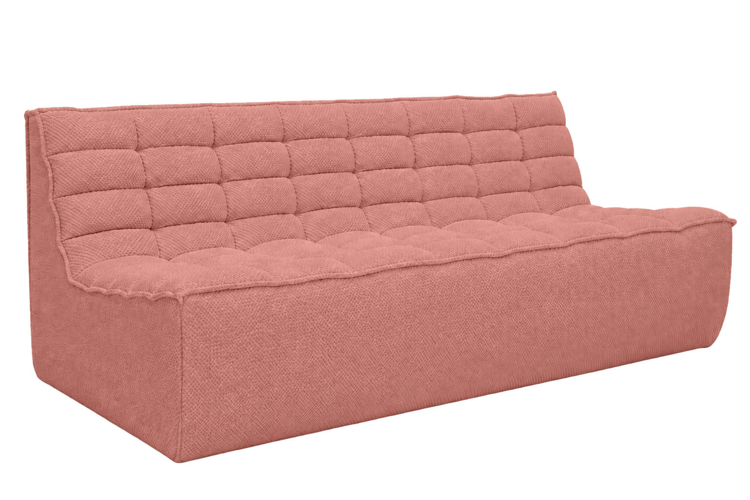 POHOVKA 3místná modulární, plyšová tkanina Pop, Růžová, LAZY - růžová, dřevo (200/76/93cm) - Kaiser Möbel