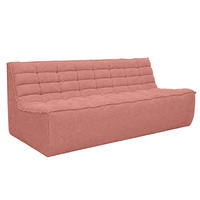 POHOVKA 3místná modulární, plyšová tkanina Pop, Růžová, LAZY - růžová, dřevo (200/76/93cm) - Kaiser Möbel