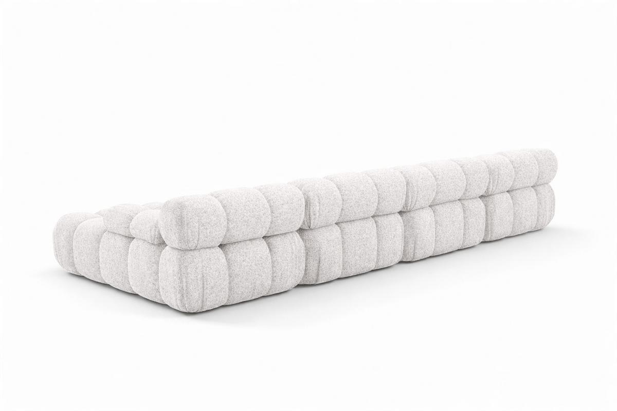 ECKSOFA U-Form XL, Stoff Bouclé Abriamo, Ecru, Selia U XL - Ecru, Holz (380/70/160cm) - Kaiser Möbel