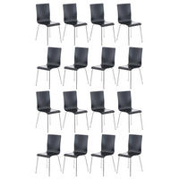 BESUCHERSTUHL 16er Set Holz schwarz - Schwarz, Holz/Metall (43/87/47cm) - CLP