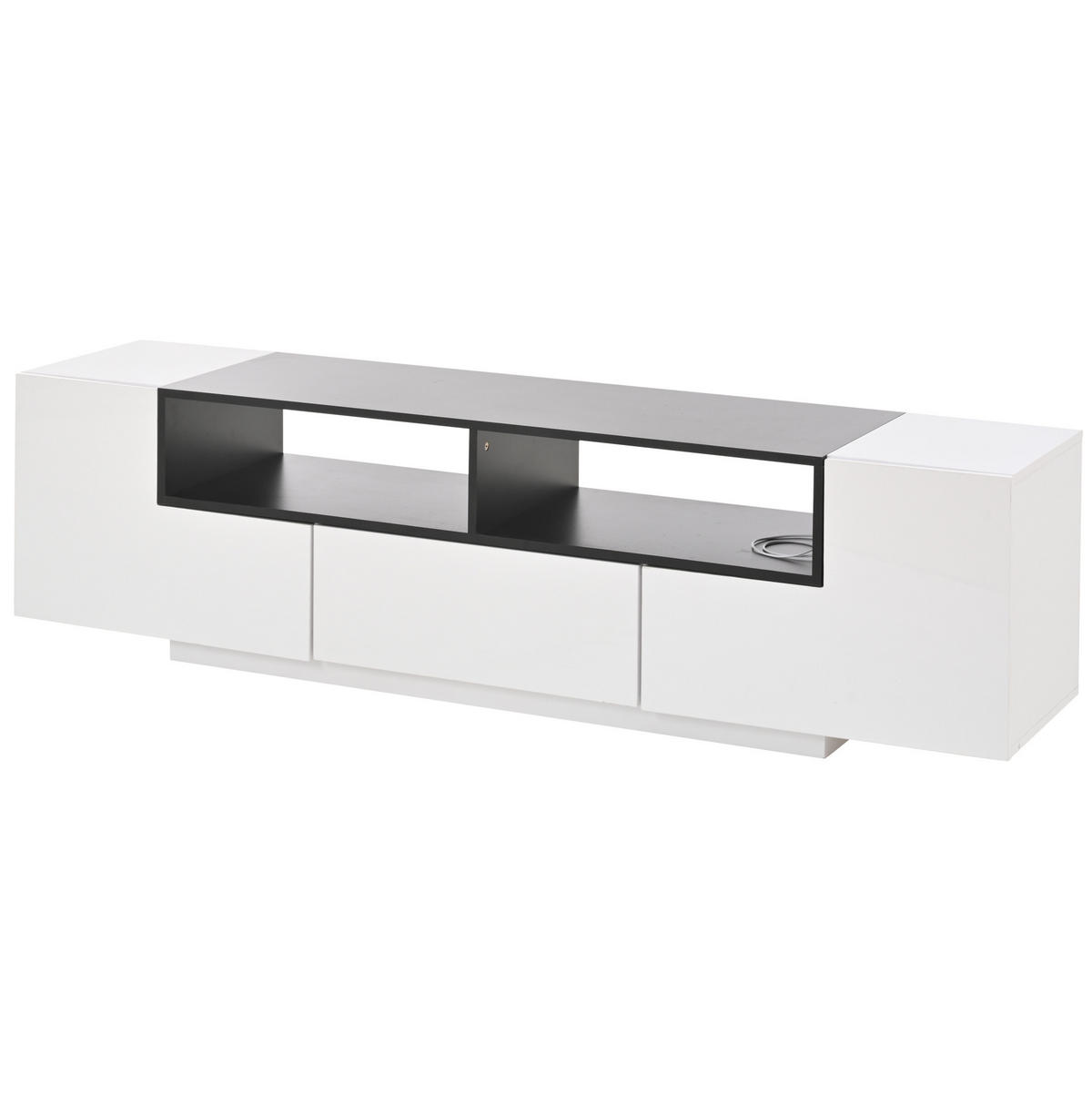 TV-ELEMENT mit LED und Schublade 180 x 40 x 48 cm Weiß Hochglanz - Weiß, Holzwerkstoff (40/48/180cm) - Beauniv