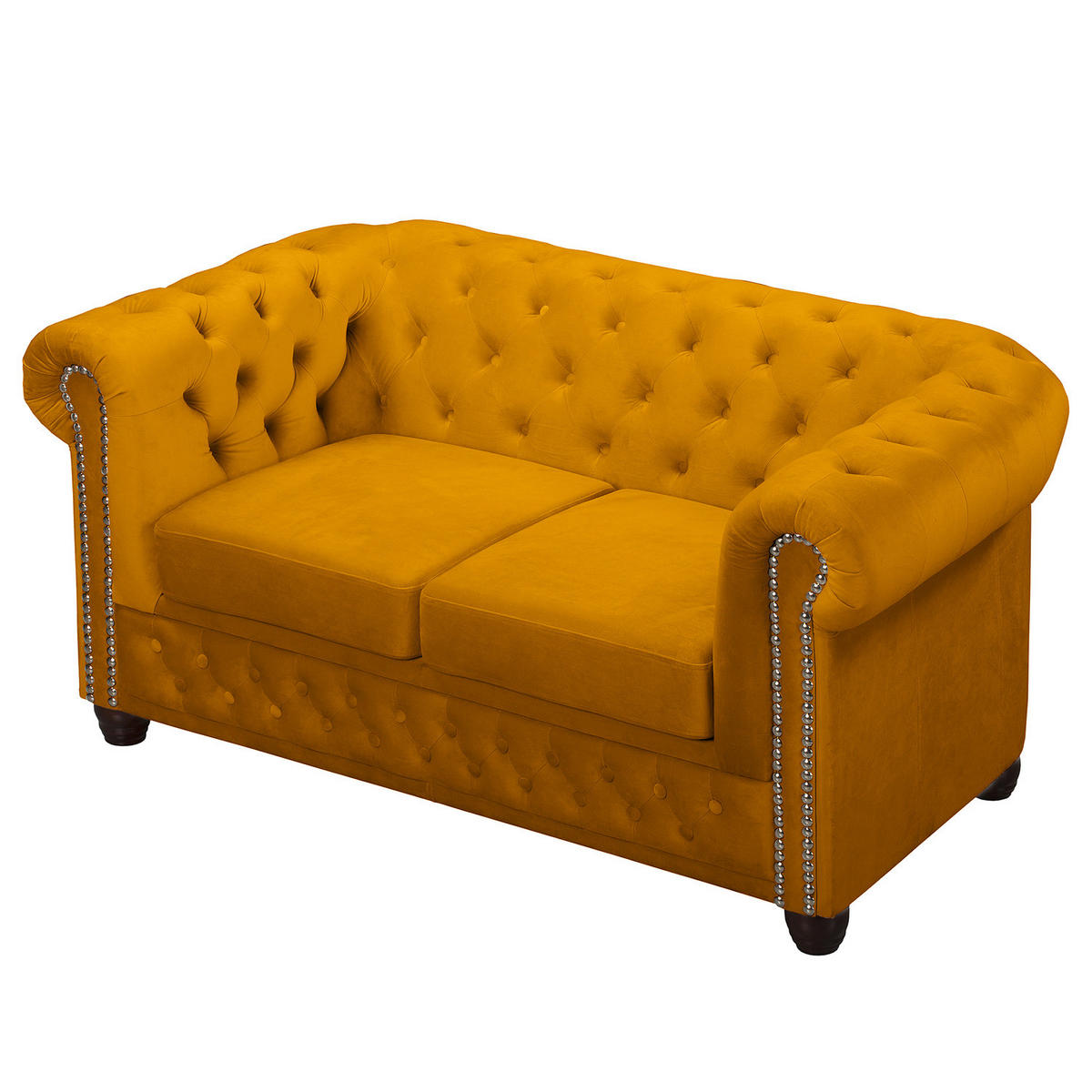 2-SITZER SOFA - Gelb/Buchefarben, Buchenholz/Textil (148/72/86cm) - home24