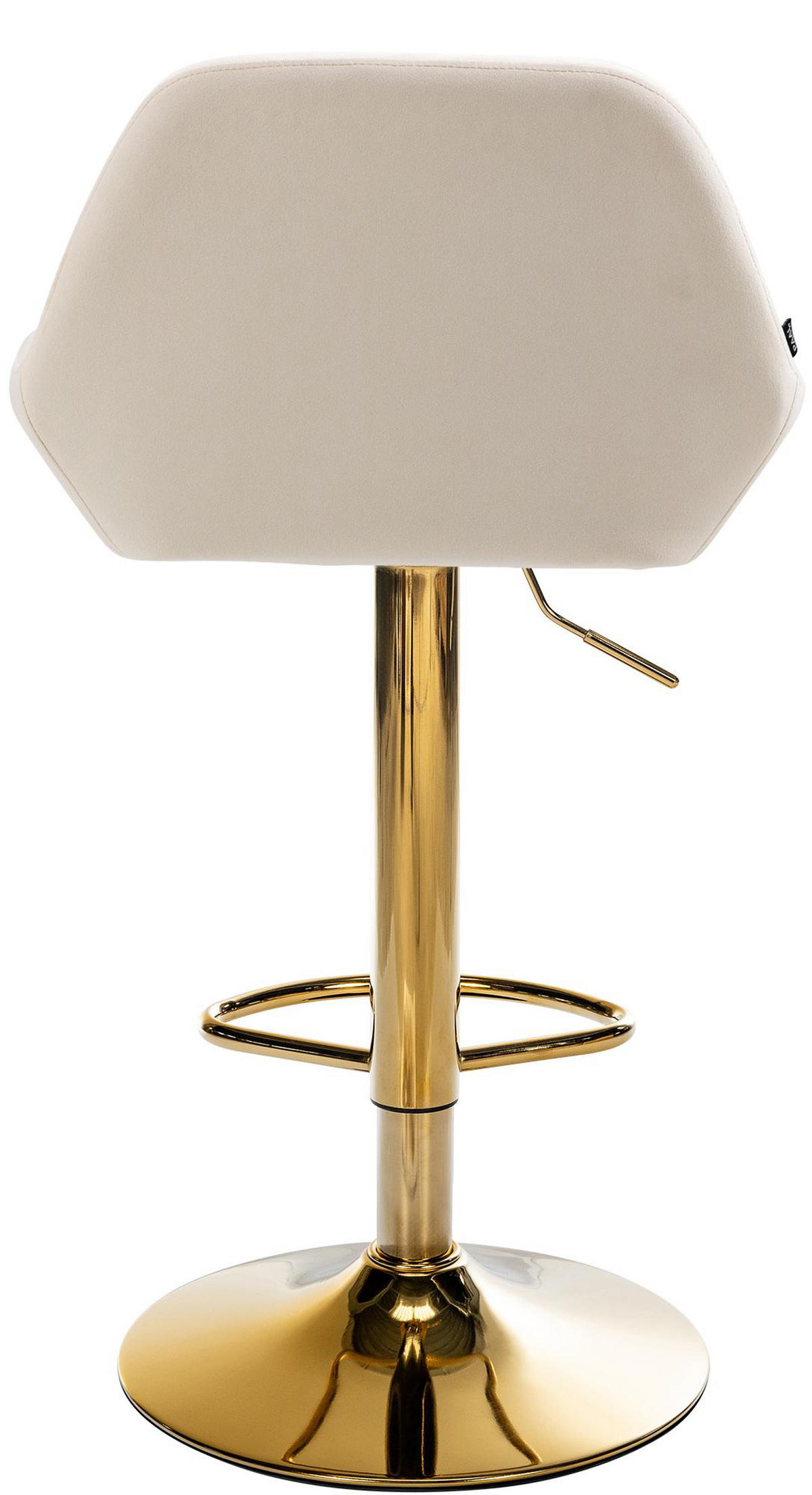 BARHOCKER 2er Set Prag Gold Samt creme - Goldfarben/Creme, Textil/Metall (51/109/52cm) - TPFLiving