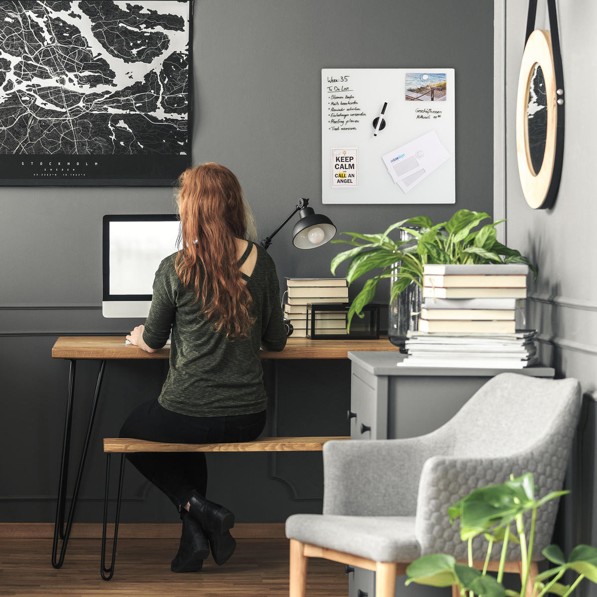 GLAS-MAGNETBOARD - Weiß, Glas/Metall (50/50/0.4cm) - Relaxdays