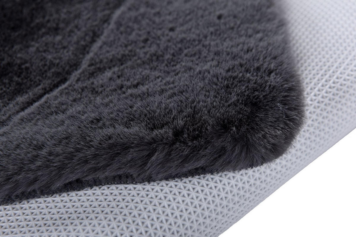KUNSTFELLTEPPICH Sara 50x60 cm - Anthrazit, Textil (50/60cm) - Gino Falcone