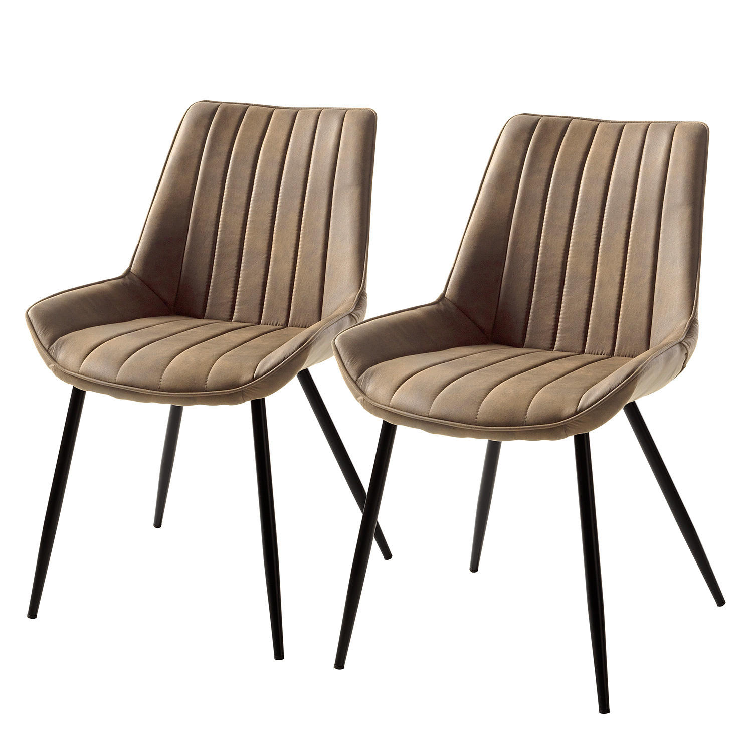 POLSTERSTUHL - Hellbraun, Textil/Metall (54/86/62cm) - home24