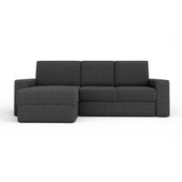 ECKSOFA TOCO L 240x145 cm in Cord Anthrazit links - Anthrazit, Holz/Holzwerkstoff (240/145cm) - Deine Möbel 24