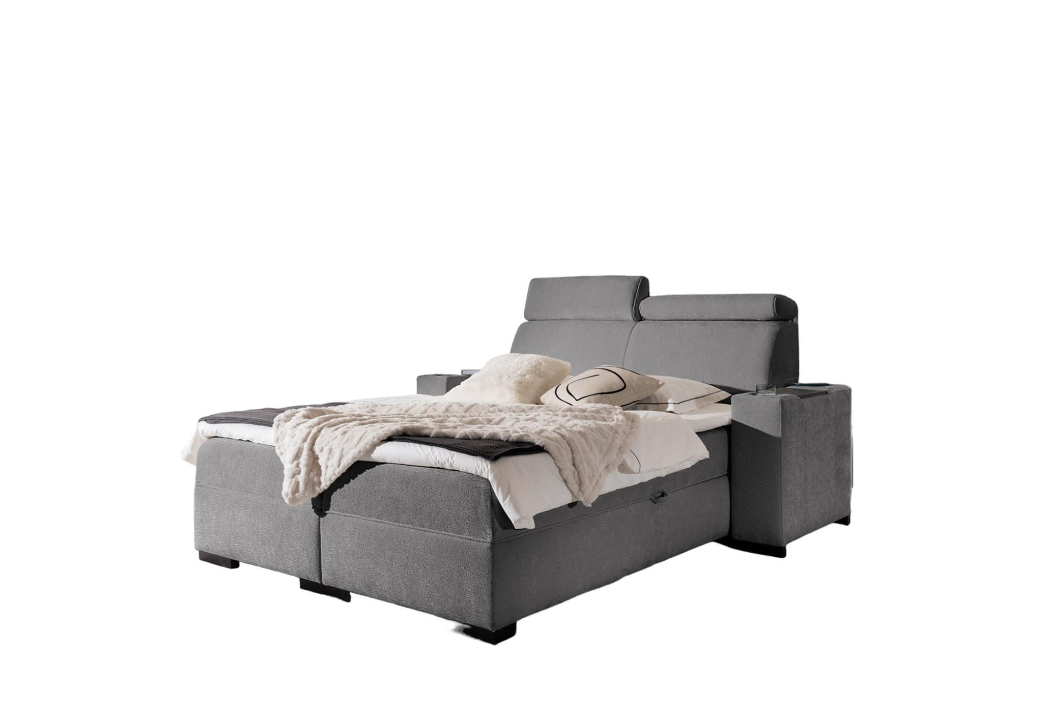 BOXBETT Nestor Dress Me Set.2 - Grau, Holzwerkstoff/Textil (200/200cm) - Fun Möbel