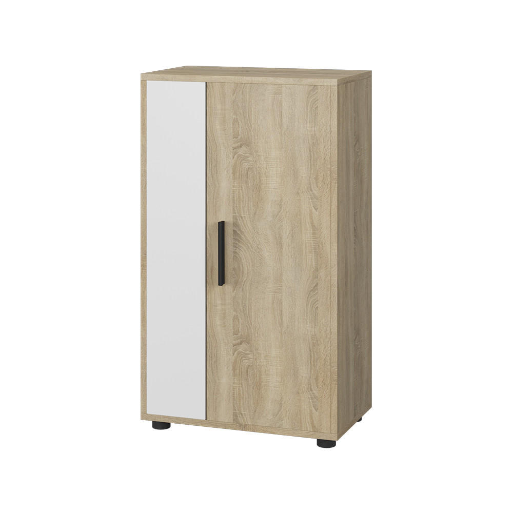 KOMMODE Berno Sonoma/Weiß 50.1 x 87.3 cm mit 2 Fächern - Weiß/Sonoma Eiche, Holzwerkstoff (50.1/87.3/28.3cm) - Vicco