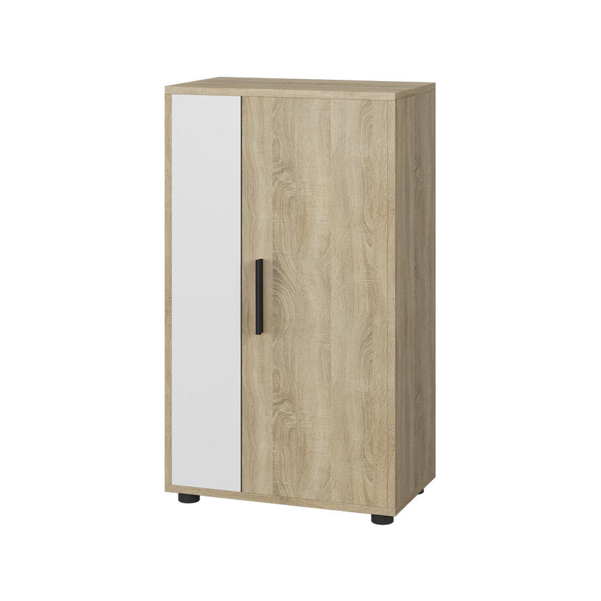 KOMMODE Berno Sonoma/Weiß 50.1 x 87.3 cm mit 2 Fächern - Weiß/Sonoma Eiche, Holzwerkstoff (50.1/87.3/28.3cm) - Vicco