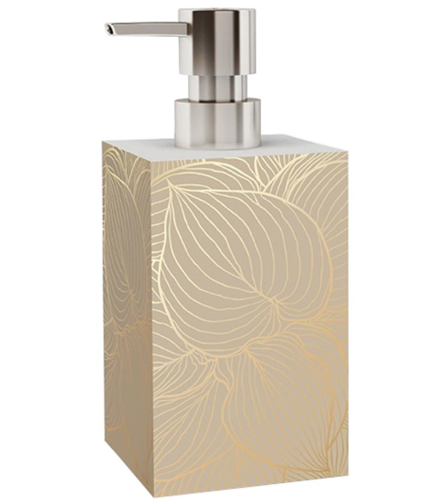 SEIFENSPENDER Hosta - Beige/Goldfarben, Kunststoff (7/12/7cm) - Sanilo