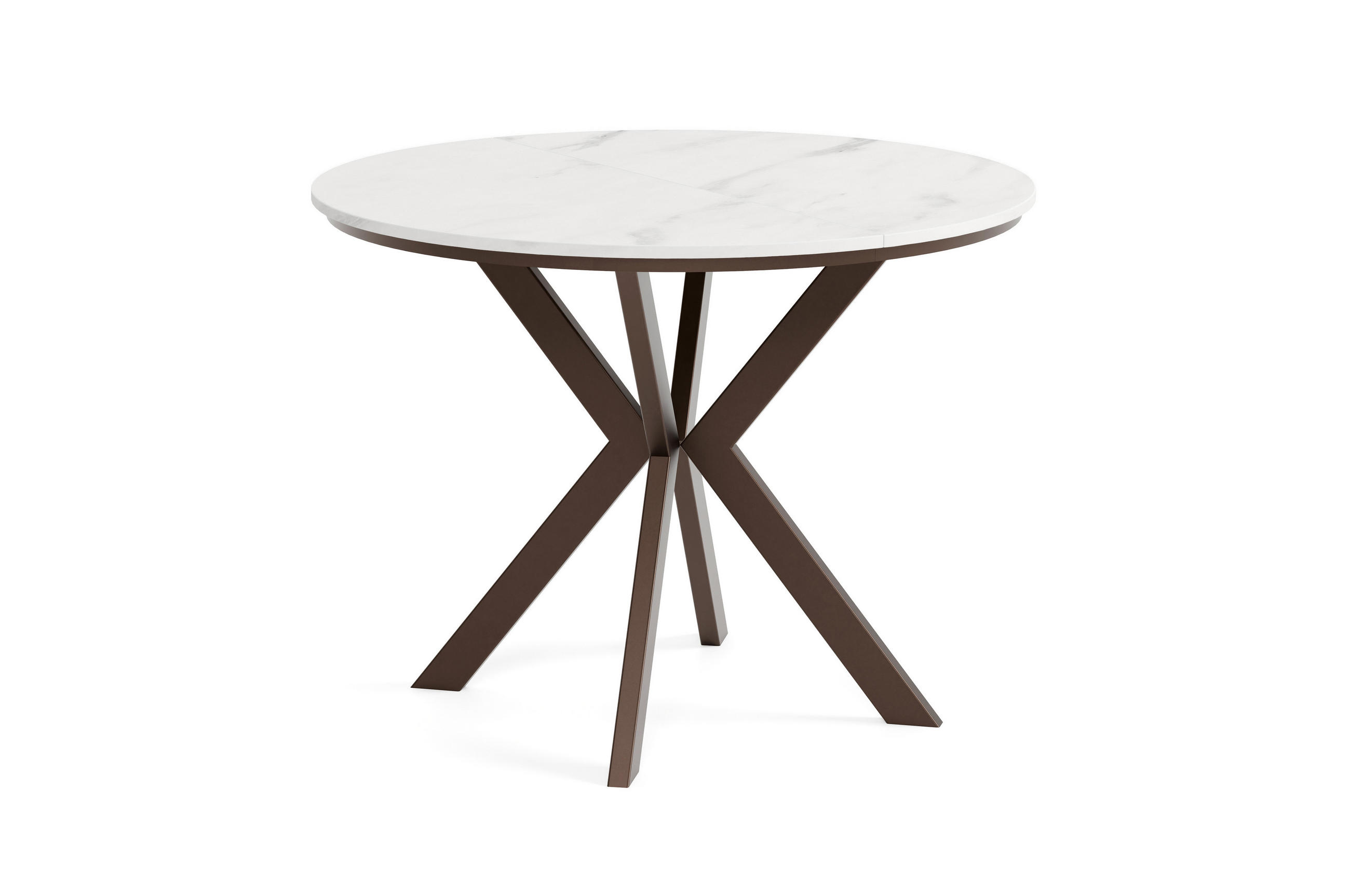 Meblini Esstisch Weiß, Mehrfarbig, Braun 100x76x100 cm
