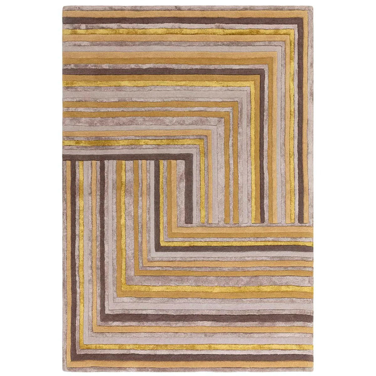TEPPICH Moderner aus Wolle für Wohn- und Schlafzimmer NETO Gelb 120 x 170 cm - Gelb, Naturmaterialien (120/170cm) - Novatrend