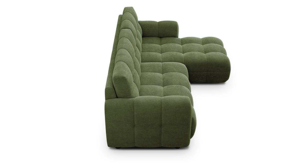 ECKSOFA MELLOW 3-Sitzer, olive - Schwarz/Grün, Holz/Textil (232/156cm) - Courtois Laville
