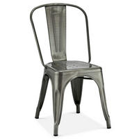 STUHL-SET 4 Stück in Stahl - Silberfarben/Grau, Metall (43/85/51cm) - Furnhouse