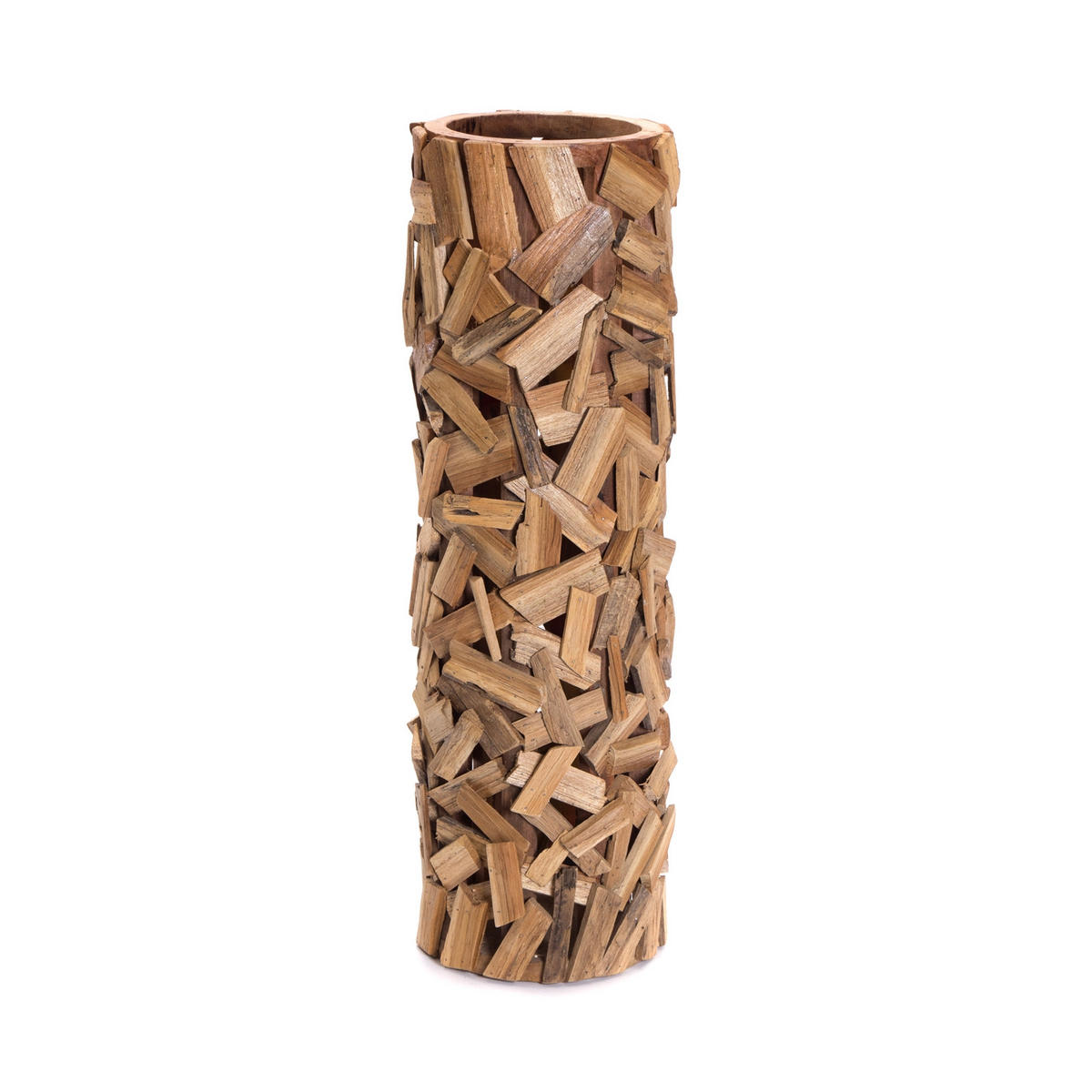 SÄULE Vela 79x26 cm, Teakholz massiv - Naturfarben, Holz (26/26/79cm) - CREEDWOOD