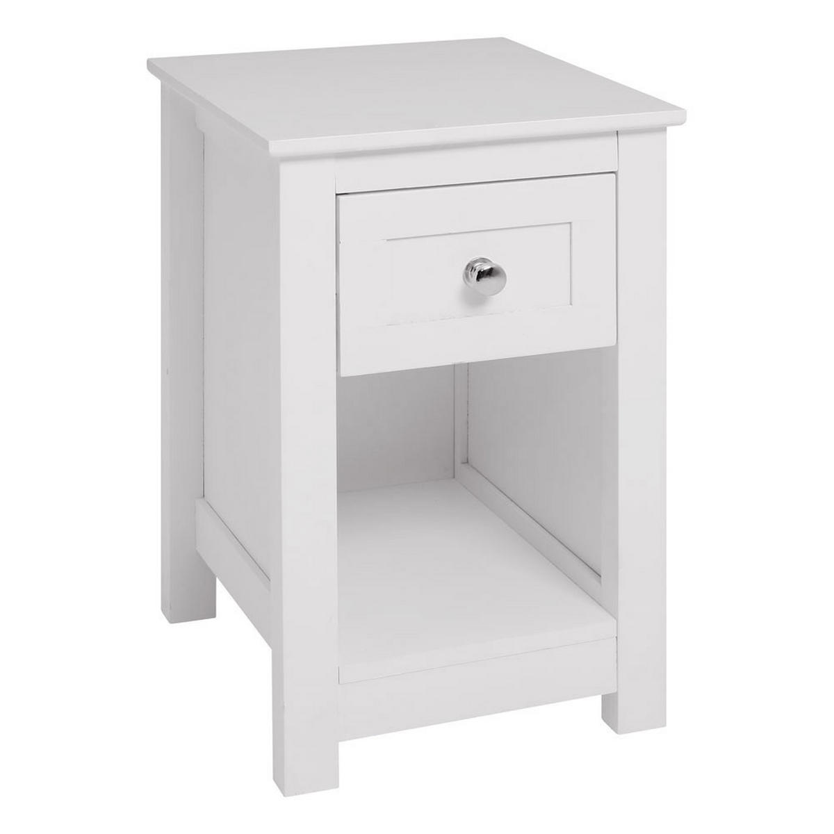 NACHTTISCH 28/30/45 cm Schublade Fach MDF Weiß - Weiß, Holzwerkstoff (28/45/30cm) - Livingandhome