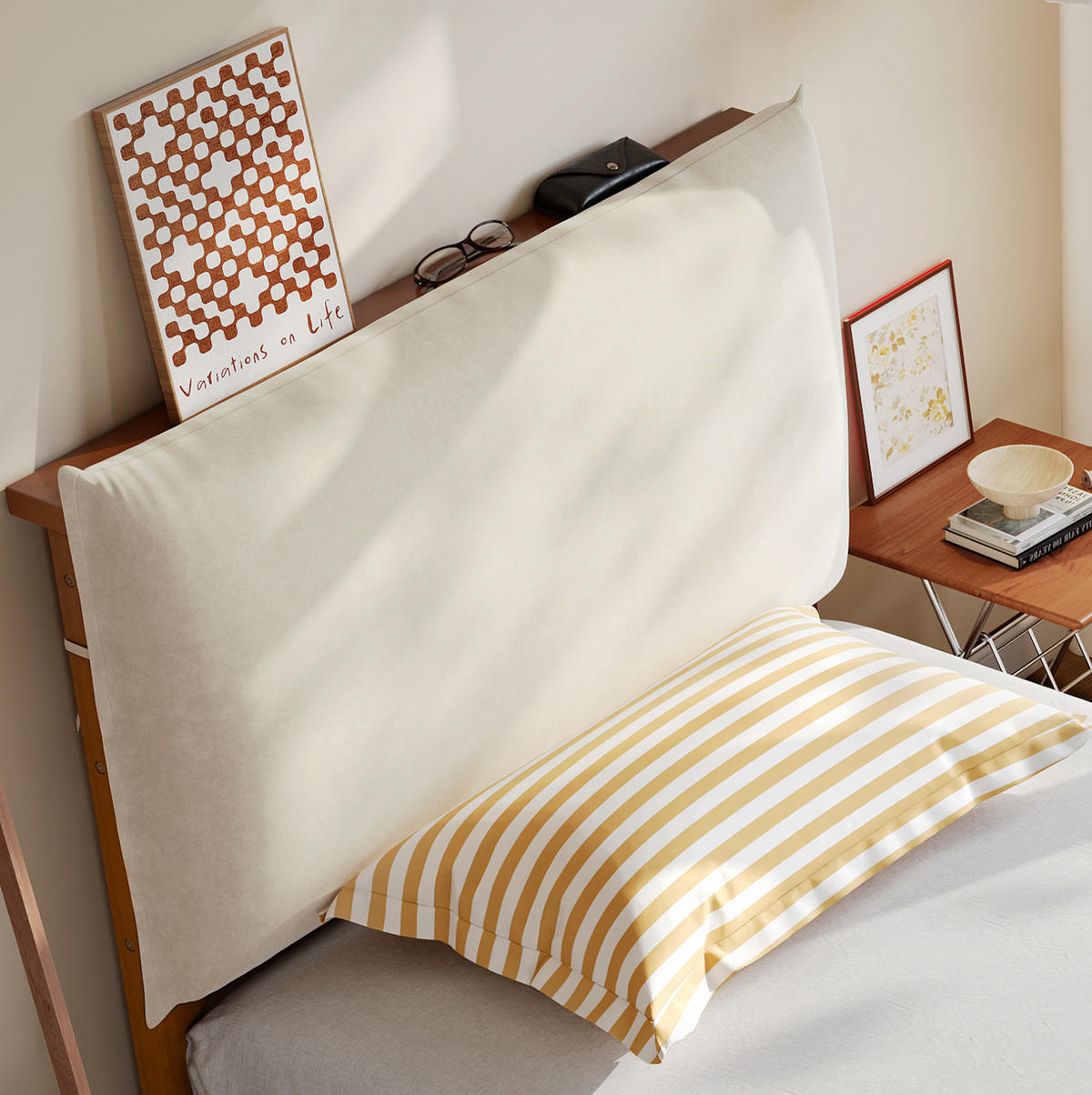 POLSTERBETT 90/200 cm mit gepolstertem Kopfteil in Dunkelbraun - Braun, Textil (90/200cm) - BEAOK
