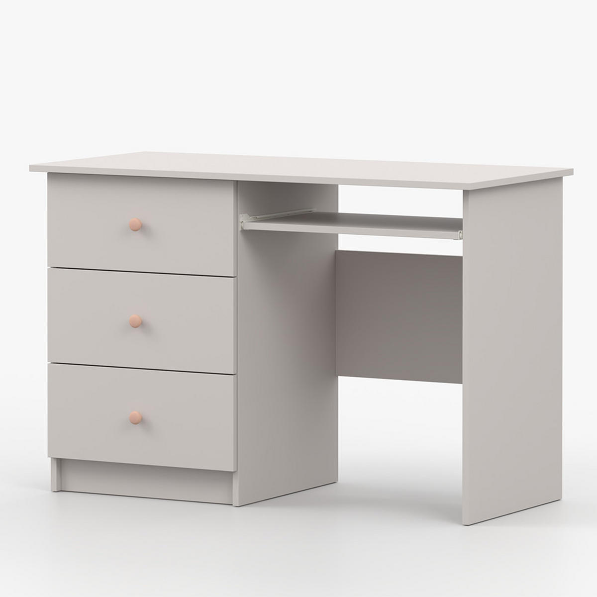 SCHREIBTISCH OLAF I 115/77/53cm Kaschmir, Griff Rosa - Kaschmir/Rosa, Holzwerkstoff/Metall (115/77/53cm) - imoebel24
