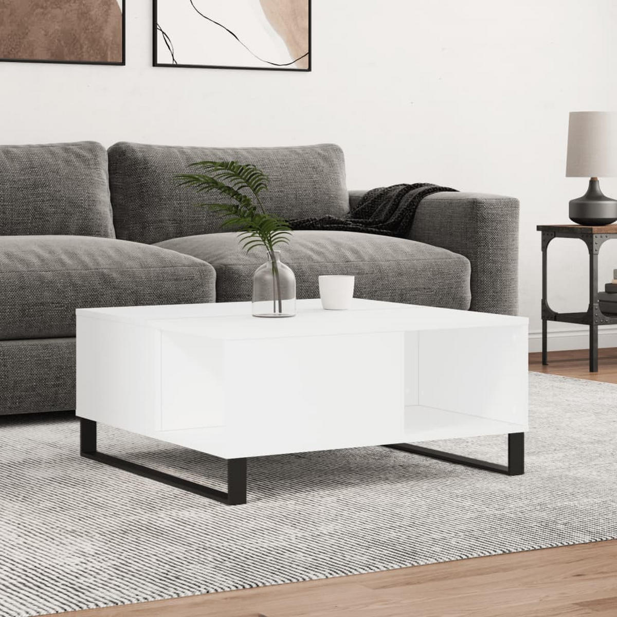 COUCHTISCH Weiß 80x80x36,5 cm Holzwerkstoff - Weiß, Holzwerkstoff (80/80/36.5cm) - furnicato