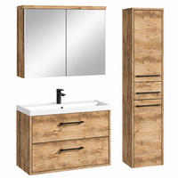 BADMÖBEL-SET Florence 3 Teile Kastanien Eiche - 80 x 40 x 51 cm - Eichefarben, Holz (80/51/40cm) - Badplaats