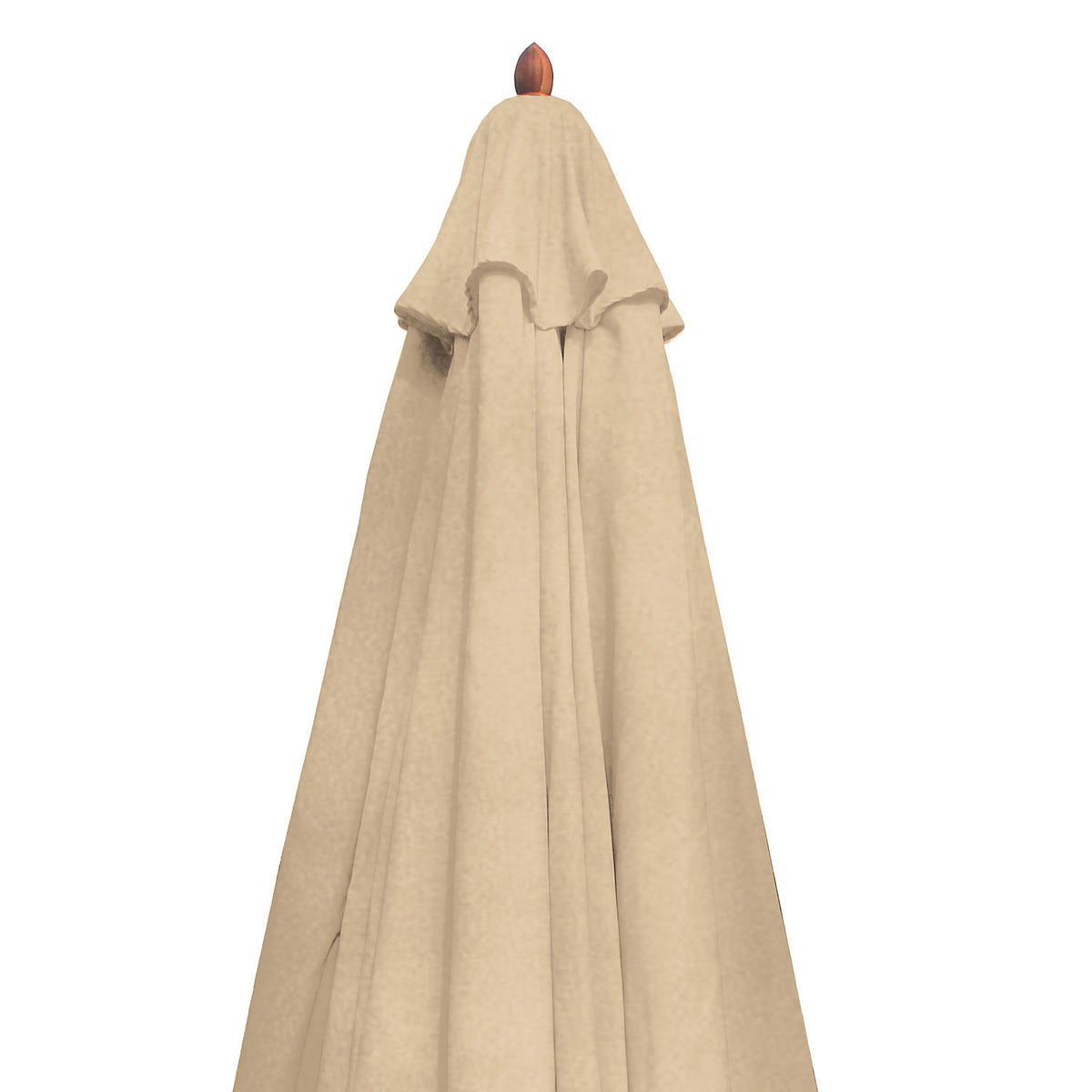 SONNENSCHIRM - Eukalyptus massiv / Polyester - Beige, Holz/Textil (200/200cm) - home24