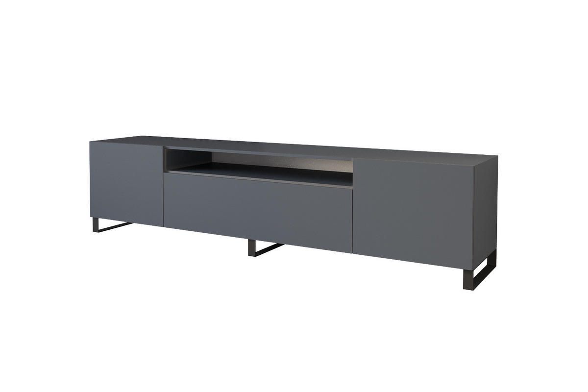 LOWBOARD ELIO-S 200x53x41 cm - Graphit - Schwarz/Graphitfarben, Holzwerkstoff (200/53/41cm) - ALTDECOR