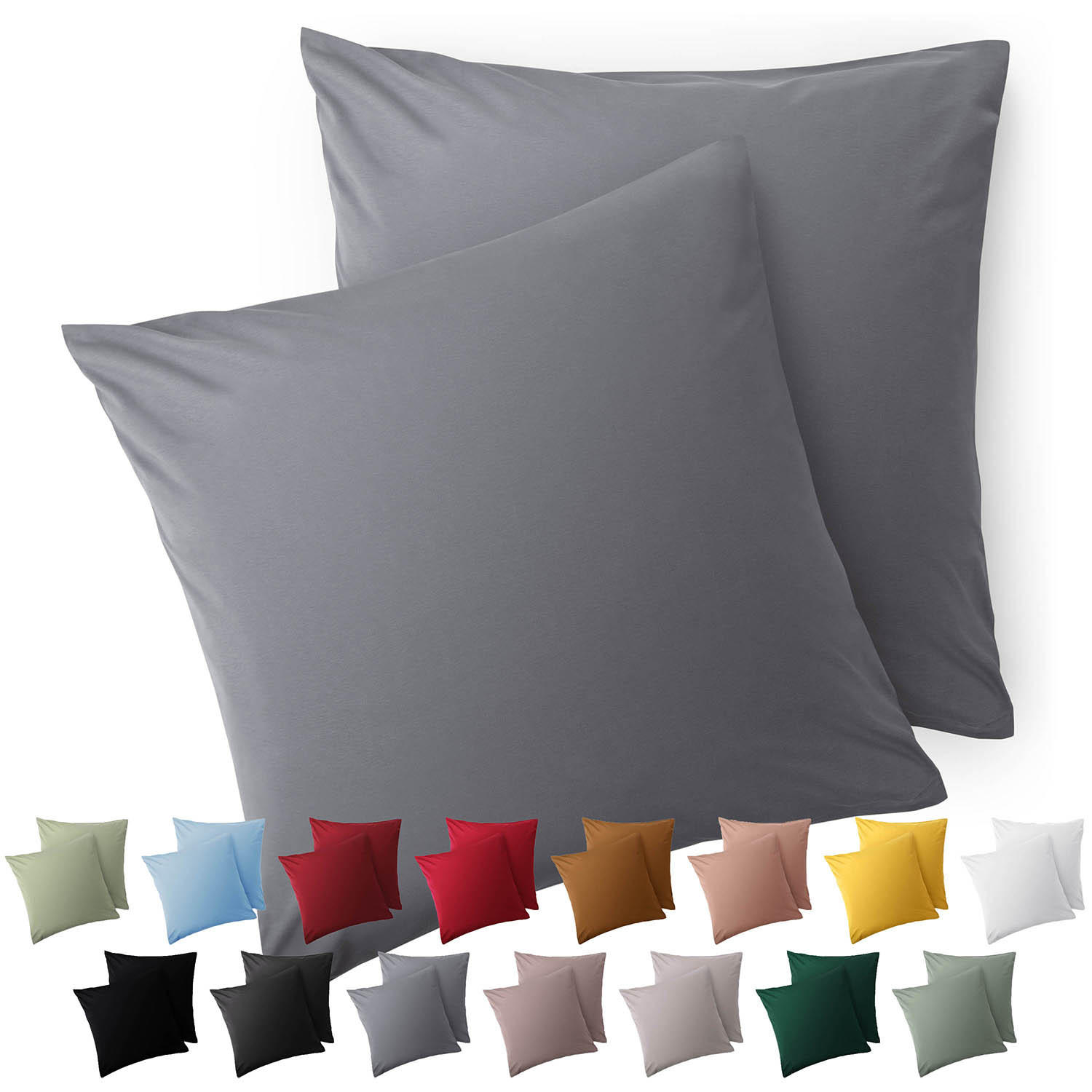 KISSENBEZUG Ellen 65/65 cm, 2er-Set, Grau - Grau, Textil (65/65cm) - Blumtal