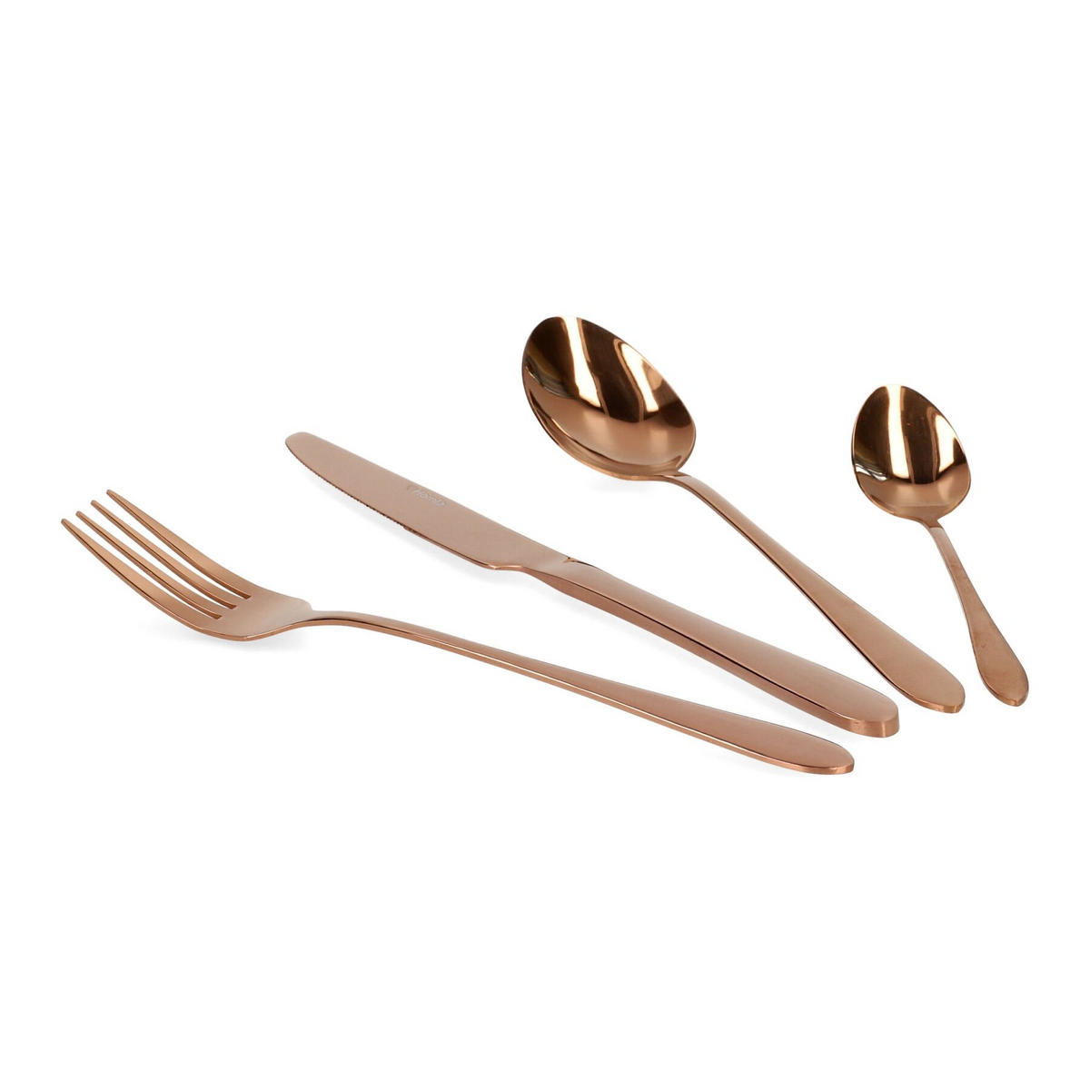 BESTECKSET Abele Kupfer 16-tlg. 2er-Set - Kupferfarben, Metall - Homla
