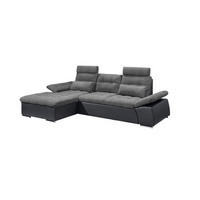 ECKSOFA mit Schlaffunktion und verstellbaren Armlehnen - Chromfarben/Zinkfarben, Kunststoff/Textil (268/170cm) - ed exciting design