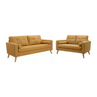 COUCHGARNITUR - 5 Personen - stoff - gelb Tatum - Gelb, Holz/Textil (130/83/81cm) - Vente-Unique